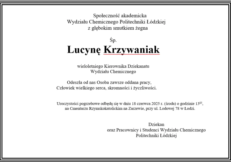 śp. Lucyna Krzywaniak