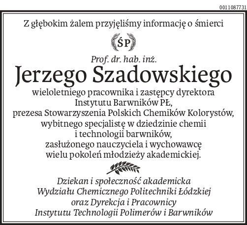Pogrzeb prof. dr hab. J. Szadowskiego
