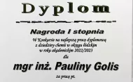 Skan dyplomu mgr inż. Pauliny Golis. Wykonanie P. Golis